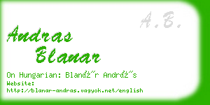 andras blanar business card